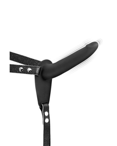 Страпон з вібрацією Fetish Tentation Vibrating Strap-On with Dildo Black - Фото №1