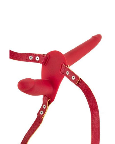 Двойной страпон Fetish Tentation Strap-On with Double Dildo Red - Фото №3