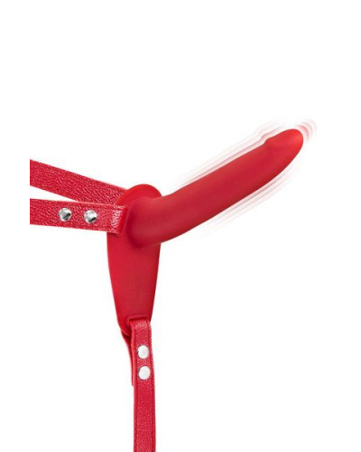 Страпон с вибрацией Fetish Tentation Vibrating Strap-On with Dildo Red - Фото №1