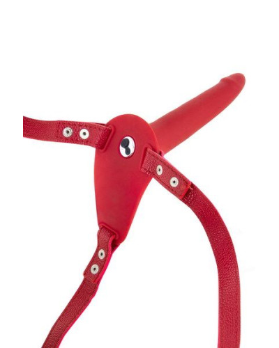 Страпон с вибрацией Fetish Tentation Vibrating Strap-On with Dildo Red - Фото №2