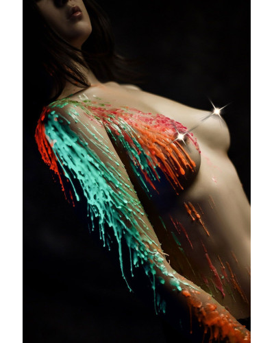 Зеленая свеча восковая Art of Sex size M 15 см низкотемпературная, люминесцентная - Фото №4