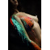 Зеленая свеча восковая Art of Sex size M 15 см низкотемпературная, люминесцентная - Фото №4