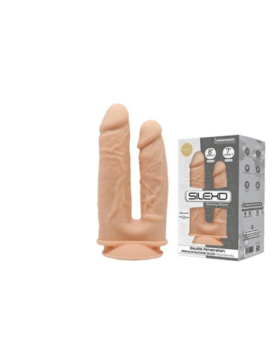Фаллоимитатор двойной SilexD Double Gusto Flesh (Model 1 size 8" & 7"), двухслойный, силикон + Silex - Фото №2