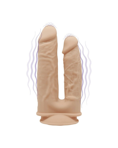 Фаллоимитатор двойной с вибрацией SilexD Double Gusto Flesh Motor (Model 1 size 8" & 7"), двухслойны - Фото №1