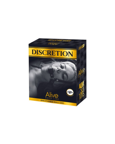 Повітропроникний кляп Alive Discretion Black - Фото №3