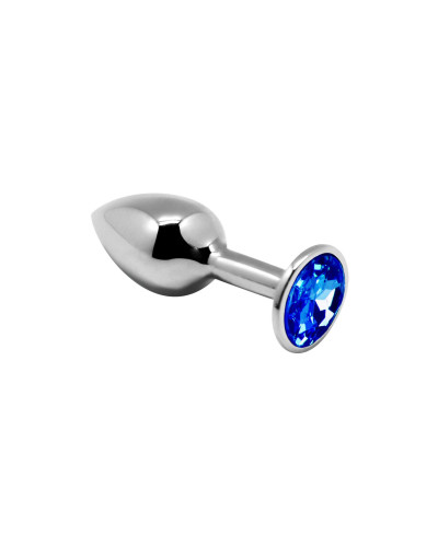 Металлическая анальная пробка с кристаллом Alive Mini Metal Butt Plug Blue S - Фото №1