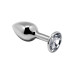 Металева анальна пробка з кристалом Alive Mini Metal Butt Plug White M - Фото №1
