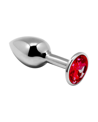 Металлическая анальная пробка с кристаллом Alive Mini Metal Butt Plug Red L - Фото №1