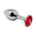 Металлическая анальная пробка с кристаллом Alive Mini Metal Butt Plug Red L - Фото №1