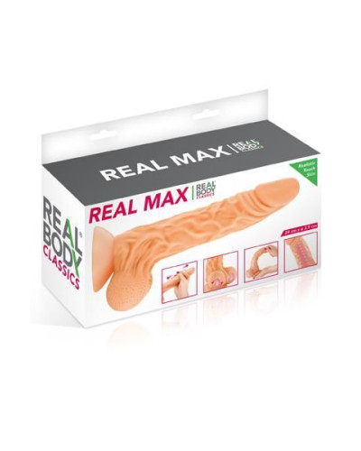 Фаллоимитатор с подвижной крайней плотью Real Body - Real Max, диаметр 4,3см, TPE - Фото №3
