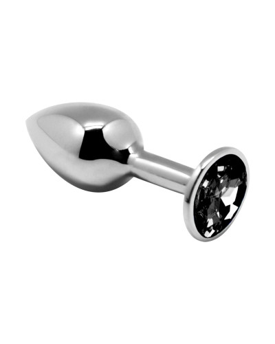 Металлическая анальная пробка с кристаллом Alive Mini Metal Butt Plug Black L - Фото №1