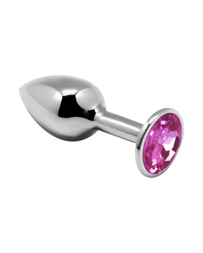 Металева анальна пробка з кристалом Alive Mini Metal Butt Plug Pink L - Фото №1