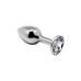 Металлическая анальная пробка с кристаллом Alive Mini Metal Butt Plug White S - Фото №1