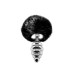 Металева анальна пробка Кролячий хвостик Alive Fluffy Twist Plug M Black, діаметр 3,4 см - Фото №1