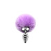Металева анальна пробка Кролячий хвостик Alive Fluffy Twist Plug S Purple, діаметр 2,9 см - Фото №1