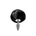 Металлическая анальная пробка Кроличий хвостик Alive Fluffy Twist Plug S Black, диаметр 2,9 см - Фото №1