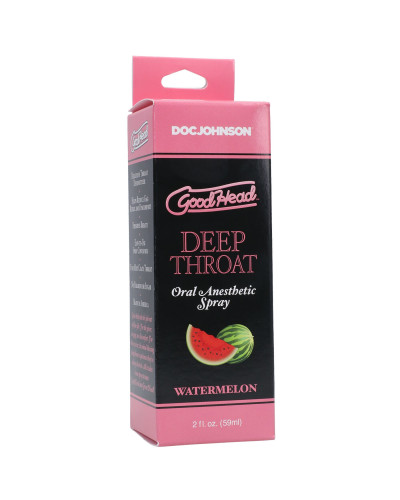Спрей для мінету Doc Johnson GoodHead DeepThroat Spray - Watermelon 59 мл для глибокого мінету - Фото №3