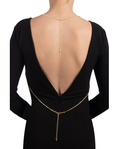 Золотистая цепочка для бюста Bijoux Pour Toi – Elena Gold со стразами - Фото №2