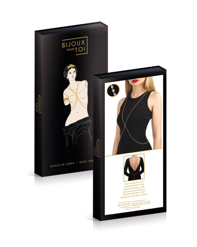 Золотистая цепочка для бюста Bijoux Pour Toi – Elena Gold со стразами - Фото №3