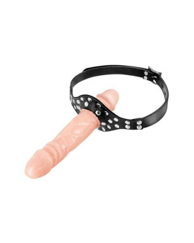 Кляп із подвійним фалоімітатором Fetish Tentation – Double Penis Gag Flesh - Фото №1