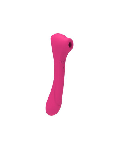 Вібратор та вакуумний кліторальний стимулятор 2-в-1 Alive Quiver Magenta Pink оновлена ​​модель - Фото №1