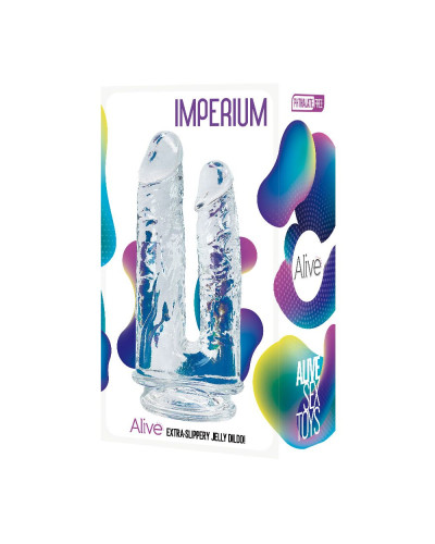 Прозорий фалоімітатор Alive Imperium Jelly Dildo для подвійного проникнення - Фото №2