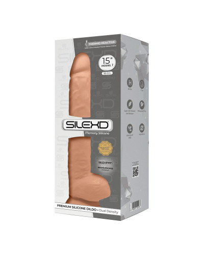 Фалоімітатор SilexD Kingston Flesh (MODEL 15in), двошаровий, силікон+Silexpan, діаметр 7 см - Фото №3