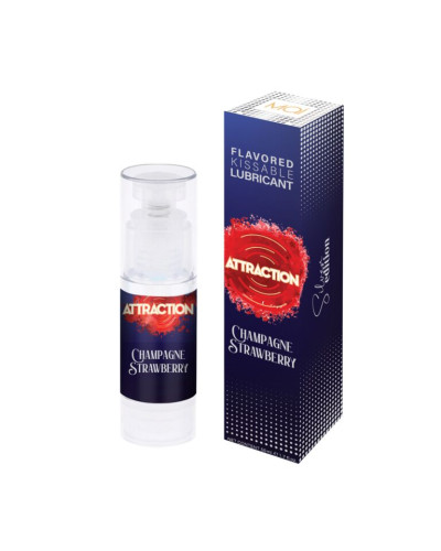 Змазка для орального сексу на водній основі MAI Attraction Champagne Strawberry (50 мл) - Фото №2