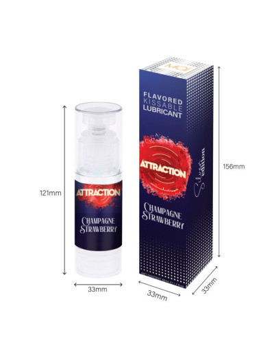 Змазка для орального сексу на водній основі MAI Attraction Champagne Strawberry (50 мл) - Фото №4