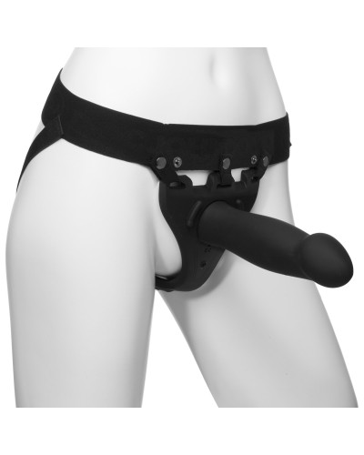 Страпон унісекс Doc Johnson Body Extensions – Be Risque, вібрація, пульт керування, порожня насадка - Фото №1