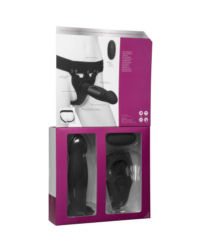 Страпон унісекс Doc Johnson Body Extensions – Be Risque, вібрація, пульт керування, порожня насадка - Фото №8