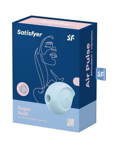 Вакуумний кліторальний стимулятор із вібрацією Satisfyer Sugar Rush Blue - Фото №4