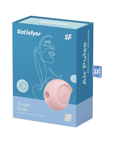 Вакуумный клиторальный стимулятор с вибрацией Satisfyer Sugar Rush Rose - Фото №4