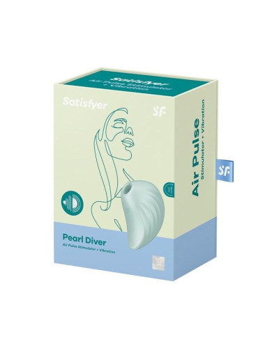 Вакуумный клиторальный стимулятор с вибрацией Satisfyer Pearl Diver Mint - Фото №5
