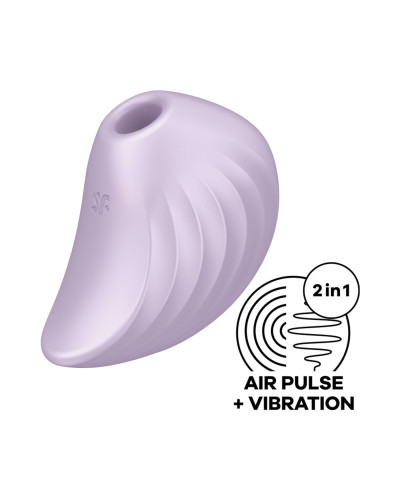 Вакуумный клиторальный стимулятор с вибрацией Satisfyer Pearl Diver Violet - Фото №1