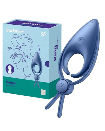Эрекционное виброкольцо лассо с регулировкой размера Satisfyer Sniper Blue - Фото №4