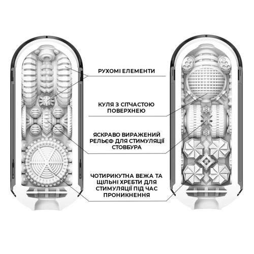 Мастурбатор Tenga Flip Zero Gravity Back, изменяемая интенсивность стимуляции, раскладной