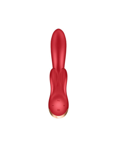 Смарт вібратор кролик із подвійним відростком Satisfyer Double Flex Red - Фото №3