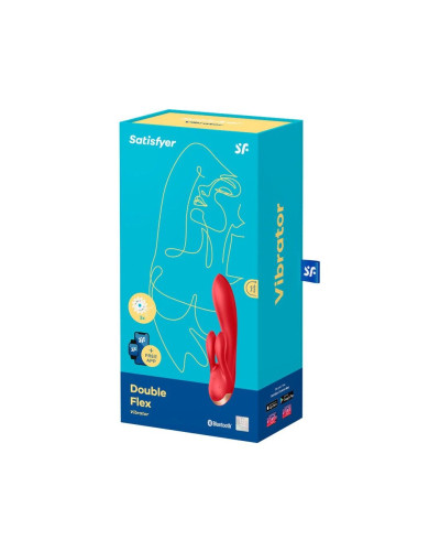 Смарт вібратор кролик із подвійним відростком Satisfyer Double Flex Red - Фото №4