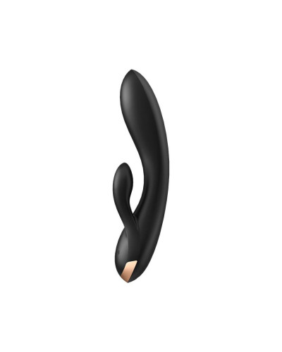 Смарт вібратор-кролик із подвійним відростком Satisfyer Double Flex Black - Фото №2