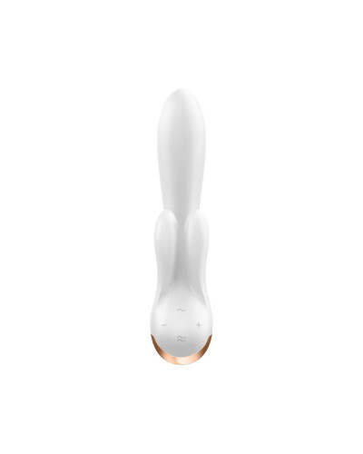 Смарт вибратор-кролик с двойным отростком Satisfyer Double Flex White - Фото №3