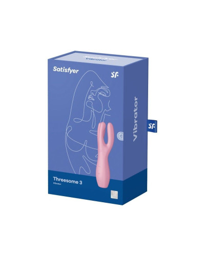 Клиторальный вибратор Satisfyer Threesome 3 Pink с тремя пальчиками - Фото №4