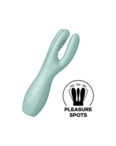 Кліторальний вібратор Satisfyer Threesome 3 Mint з трьома пальчиками - Фото №1