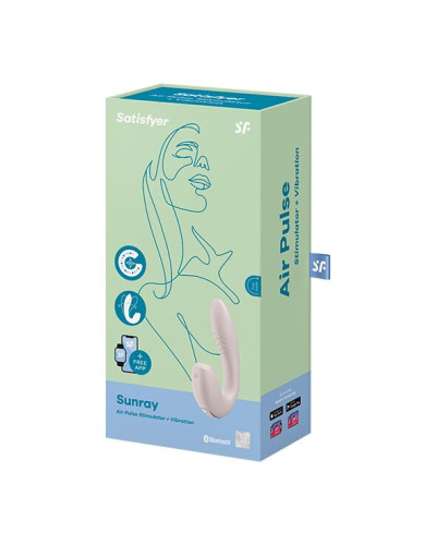 Вакуумный смарт вибратор Satisfyer Sunray Pink, 4 положение ствола - Фото №5
