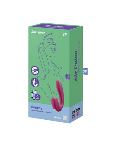 Вакуумний смарт-вібратор Satisfyer Sunray Berry, 4 положення стовбура - Фото №6