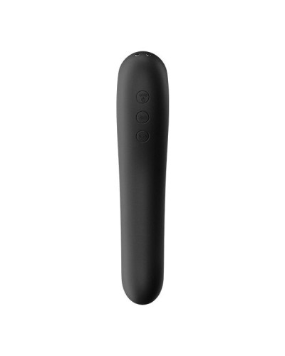 Вакуумный стимулятор с вибрацией Satisfyer Dual Kiss Black - Фото №3