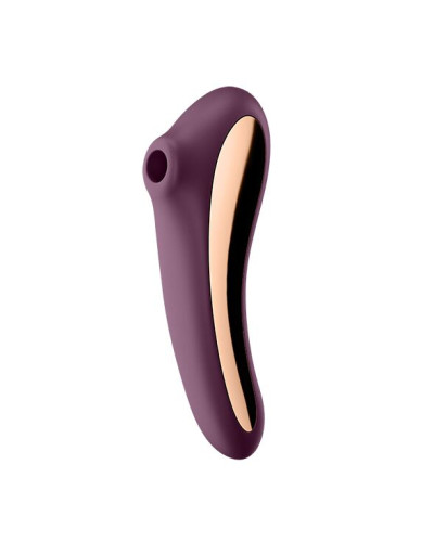 Вакуумный стимулятор с вибрацией Satisfyer Dual Kiss Wine Red - Фото №1
