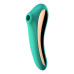 Вакуумний стимулятор із вібрацією Satisfyer Dual Kiss Green - Фото №1