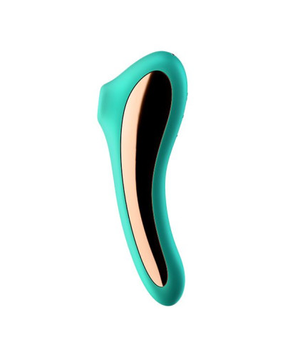 Вакуумний стимулятор із вібрацією Satisfyer Dual Kiss Green - Фото №4