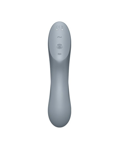 Вакуумный стимулятор с вибрацией Satisfyer Curvy Trinity 3 BlueGrey - Фото №4